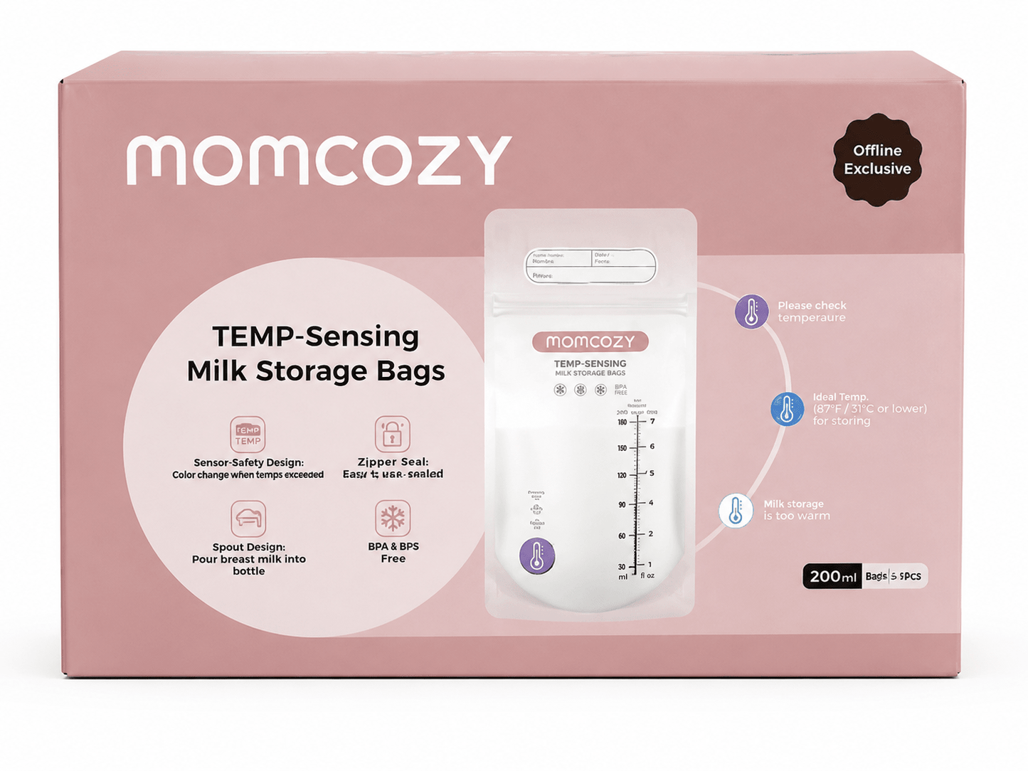 Momcozy Milk Storage Bags for Safe Breastmilk Storage with Temperature Sensing Technology - Adenzo Comfies