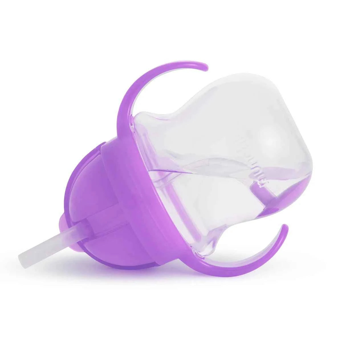 Munchkin Wood Click Lock Weighted Flexi Straw Trainer Cup, Blue, 7 Ounces