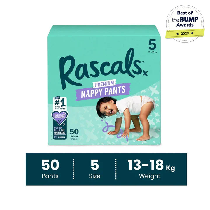 Rascals Premium Training Baby Diaper Pants - Easy Pull-Up Design Diaper Pants - Soft & Comfortable Diapers Pant Size 4 to size 6 - Ultra Flex 360 Waistband