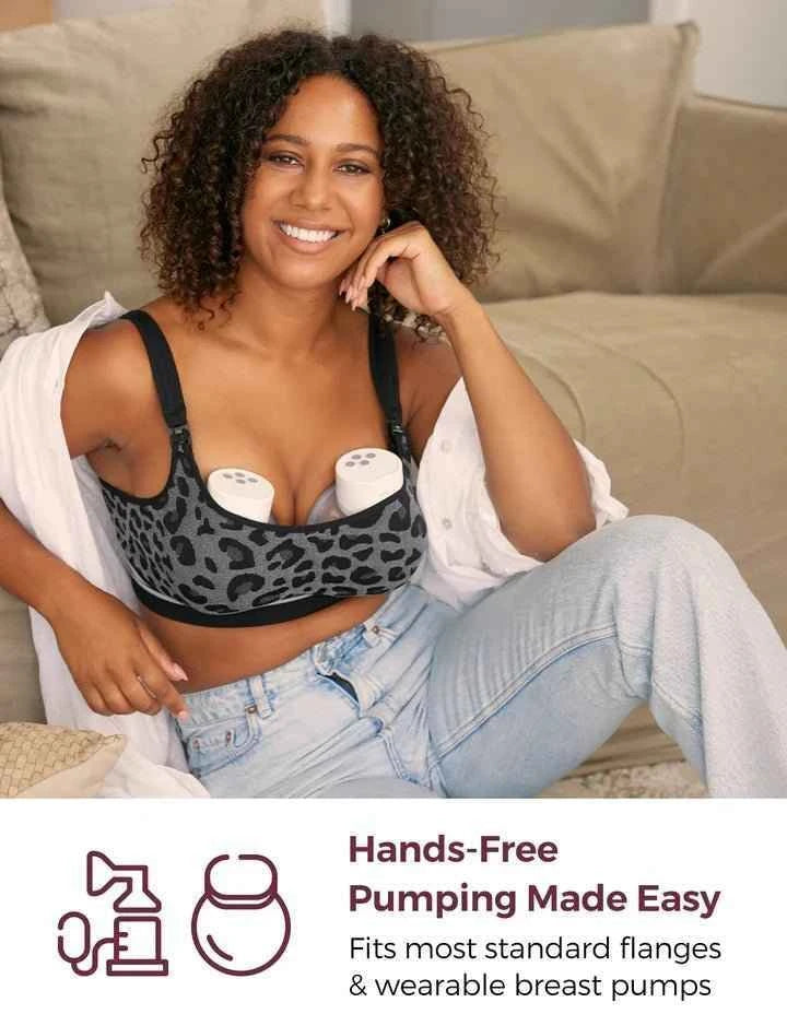 Momcozy DEX - 4-in-1 Hands Free Seamless Stretch Fabric Pumping Bra XL .