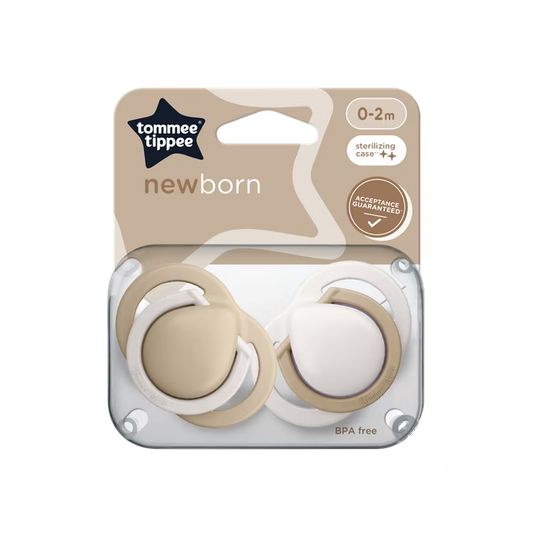 Tommee Tippee 2 × Newborn Silicone Soothers – 0–2 Months, Orthodontic Pacifiers for Boys & Girls, BPA‑Free