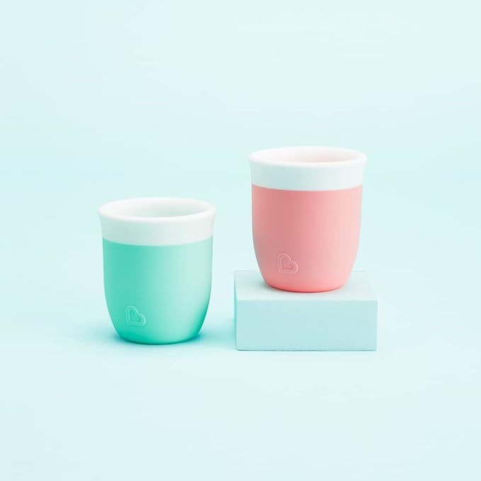 Munchkin C’est Silicone! Open Toddler and Baby Cup for Babies and Toddlers 4 Months+, Ideal Transition Sippy Cup and Suitable Free Flow Sippy Cup for Baby and Toddler weaning, 2oz/59ml, Mint