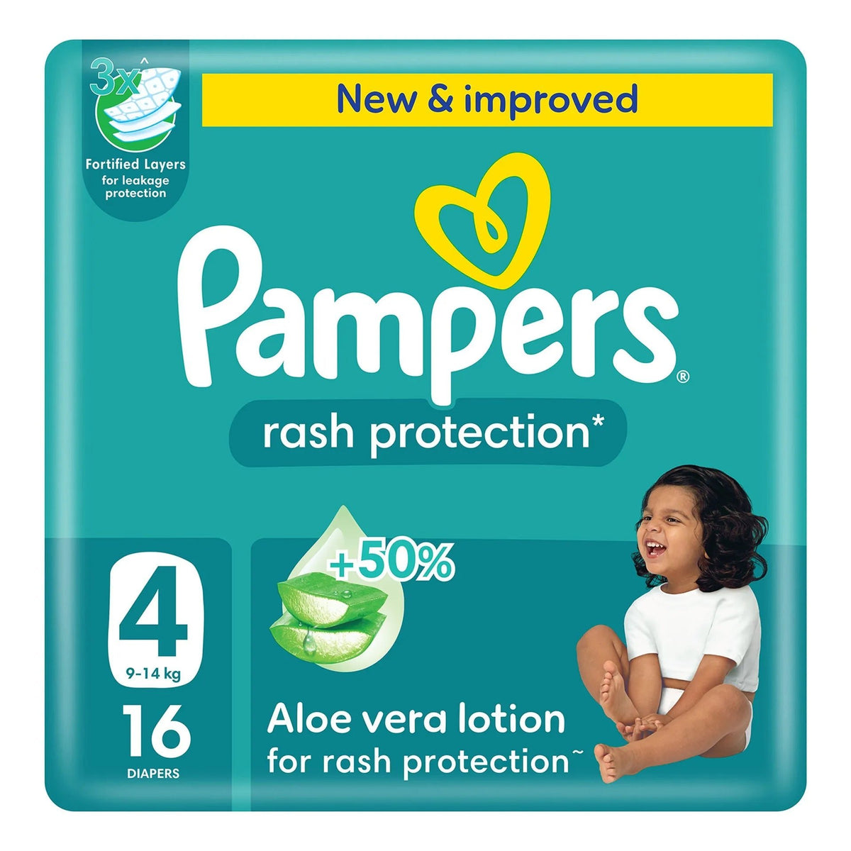 Pampers Rash Protection Taped Diapers with Aloe Vera Lotion – 3X Leak Protection & Comfortable Baby. - Adenzo Comfies