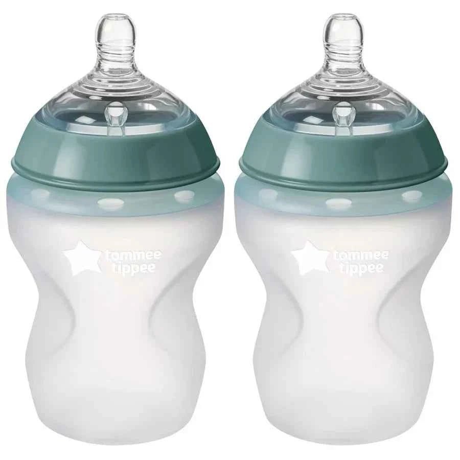 Tommee Tippee Silicone Baby Bottles 260ml 2pack . - Adenzo Comfies