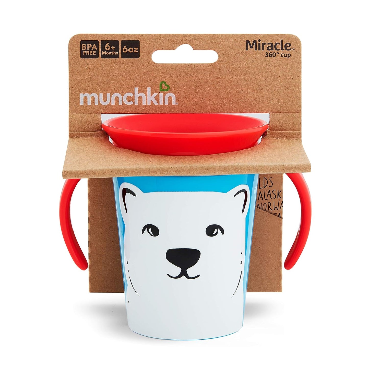 Munchkin Miracle 360 WildLove - Training Cup, 6 oz, Polar Bear