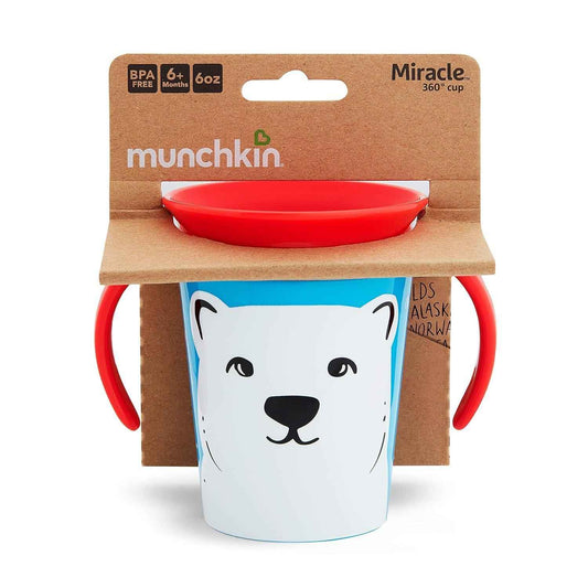 Munchkin Miracle 360 WildLove - Training Cup, 6 oz, Polar Bear - Adenzo Comfies