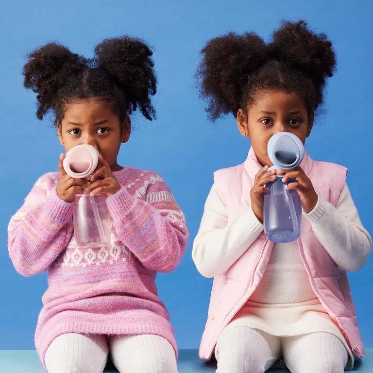 B.Box Junior Drink Bottle – Blush | 380ml Kids Water Bottle with Flip Top Straw | Leakproof, Easy Grip, BPA-Free Toddler Bottle