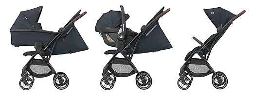 Maxi-Cosi Soho Baby Stroller, 0-4 Years, 0-22 kg, Ultra Compact Buggy, Automatic One Hand Folding Mechanism, Spacious Seat, 3 Reclining Positions, Flat Reclining Position, Essential Graphite