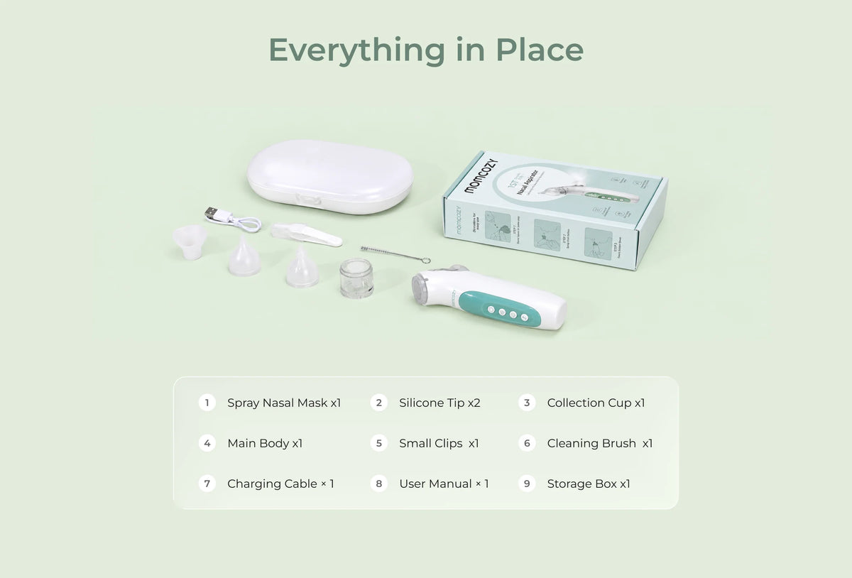 Momcozy BreezyClear™ 2-in-1 Spray & Suction Electric Nasal Aspirator.