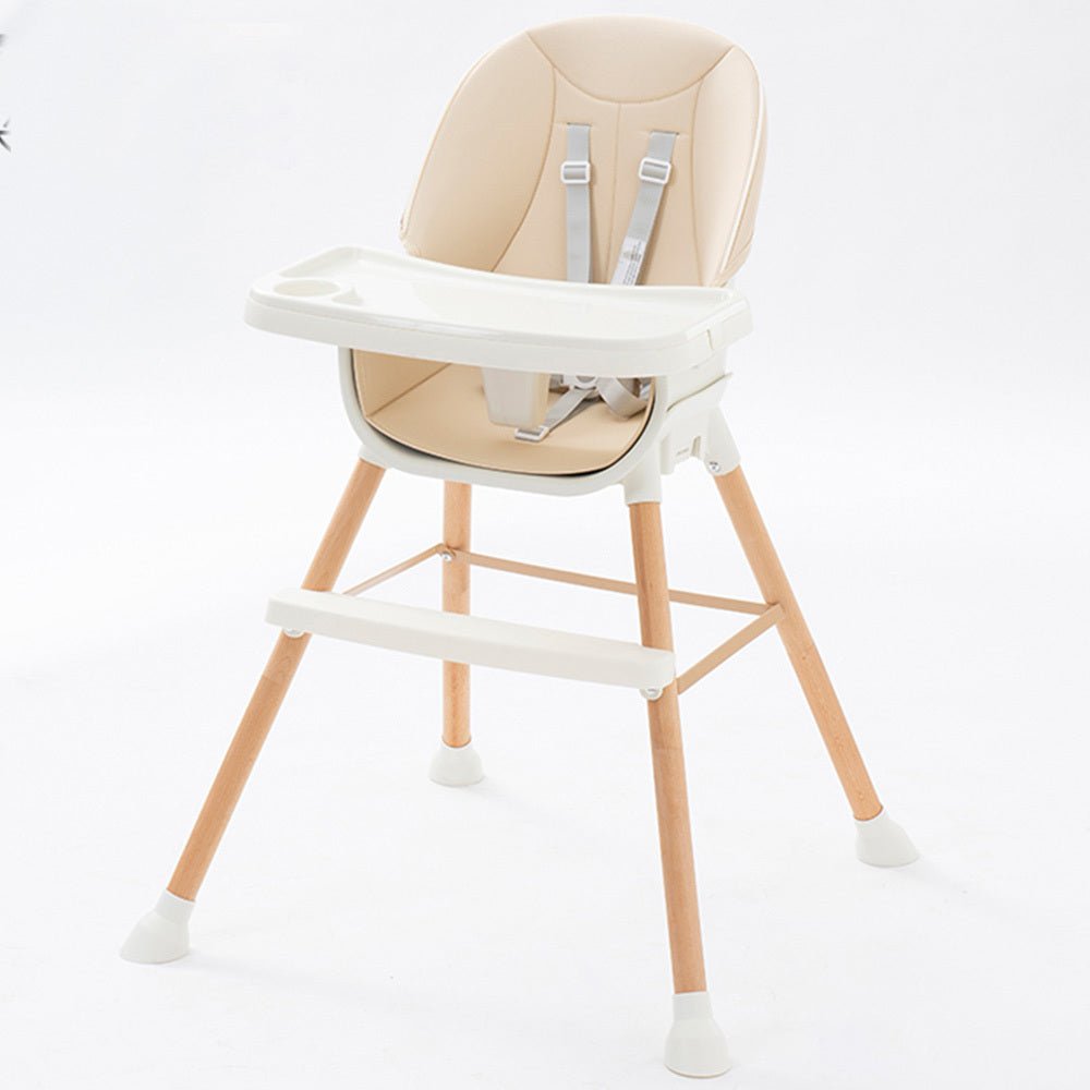3-in-1 Convertible Baby High Chair – Adjustable Feeding Chair to Toddler Seat & Stool, 5-Point Harness, Wooden Legs - Adenzo Comfies