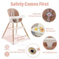 3-in-1 Convertible Baby High Chair – Adjustable Feeding Chair to Toddler Seat & Stool, 5-Point Harness, Wooden Legs - Adenzo Comfies