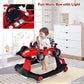 HONEY JOY 4 - in - 1 Baby Walker, Activity Push Walker w/3 Adjustable Heights, Smooth Wheels w/Adjustable Speed, Padded Seat, Music & Light, Foldable Car Walker for Baby Boys Girls Age 6 Months+ - Adenzo Comfies