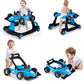 HONEY JOY 4 - in - 1 Baby Walker, Activity Push Walker w/3 Adjustable Heights, Smooth Wheels w/Adjustable Speed, Padded Seat, Music & Light, Foldable Car Walker for Baby Boys Girls Age 6 Months+ - Adenzo Comfies