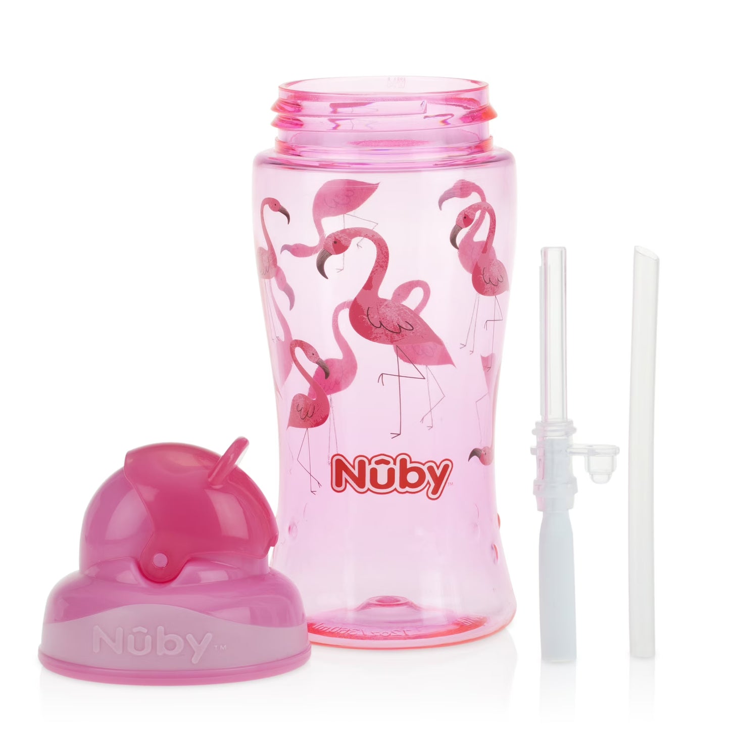 Nûby Flip-It Straw Cup for Children, Drinking Bottle with Straw for Toddlers, BPA-Free, Blue, 360 ml, 12+ Months