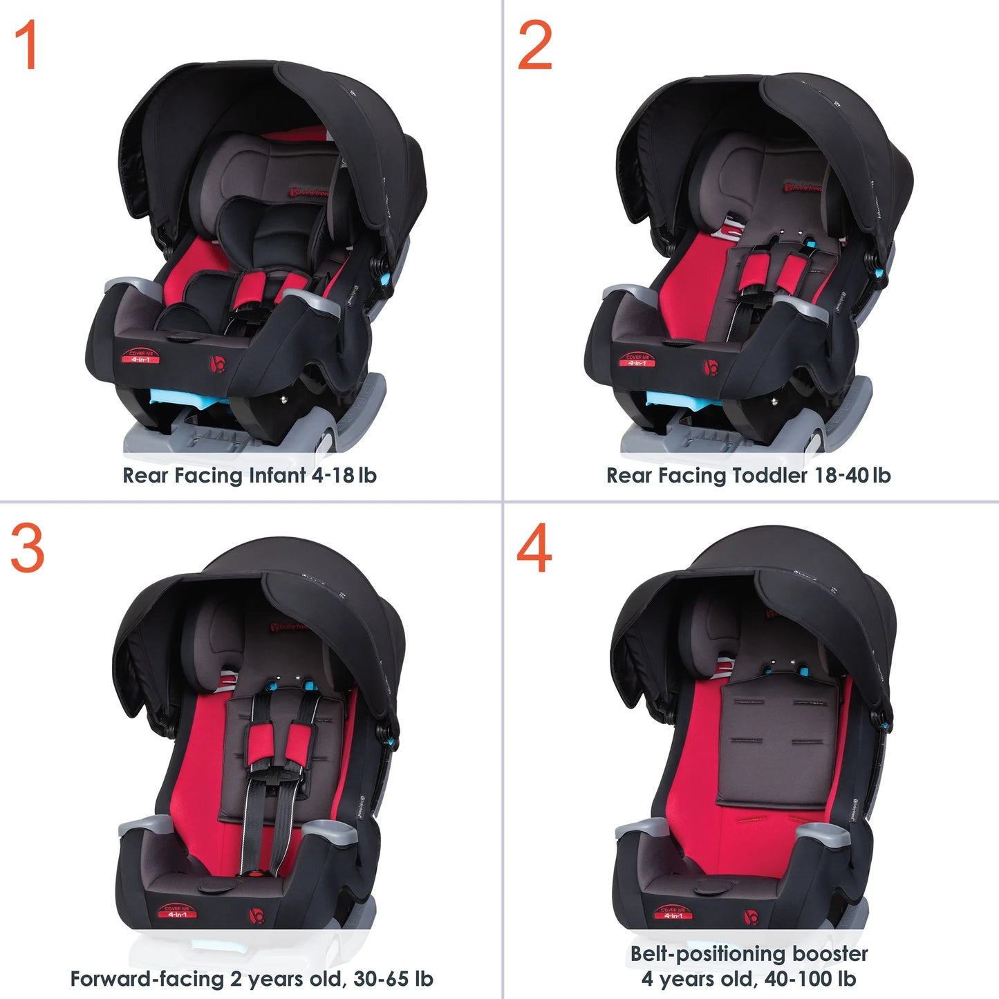 Baby Trend Cover Me™ 4-in-1 Convertible Car Seat