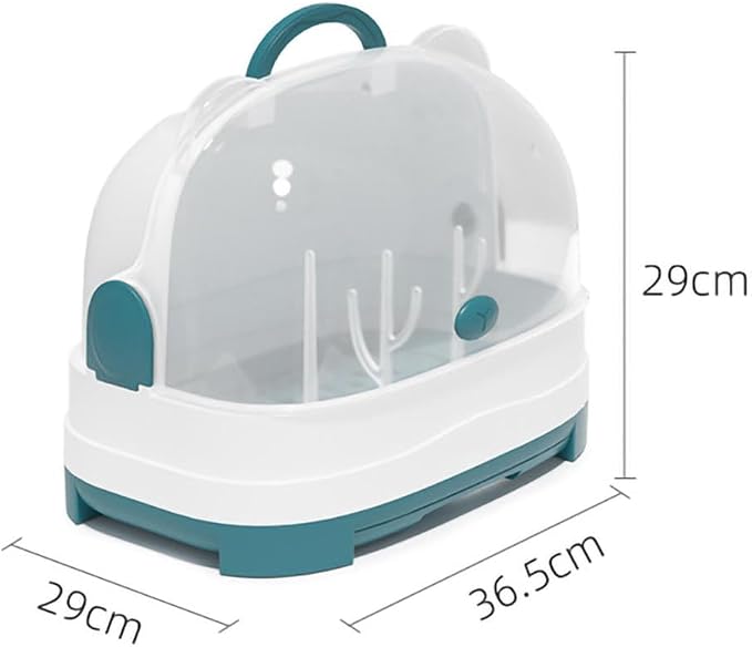 Baby Bottle Drying Rack with Dustproof Cover – Large Capacity Storage Organizer with Drainage Tray & 3 Bottle Holders, BPA-Free Baby Bottle Drying Station