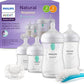 Philips Avent AirFree Vent Baby Bottle Newborn Gift Set - 4 Baby Milk Bottles with Air-Free Vent, Ultra-Soft Pacifier and Bottle Brush, Babies Aged 0-12 Months+ (Model SCD657/11)