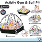 4 in 1 Newborn Baby Activity Gym Play Mat And Ball Pit - Black/White - Adenzo Comfies