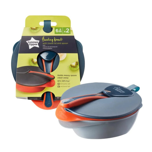 Tommee Tippee Easy Scoop Feeding Bowl with Travel Lid & Spoon – BPA‑Free, Dishwasher & Microwave Safe, Suitable from 6m+ - Adenzo Comfies
