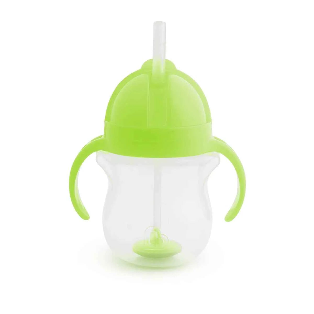 Munchkin Wood Click Lock Weighted Flexi Straw Trainer Cup, Blue, 7 Ounces