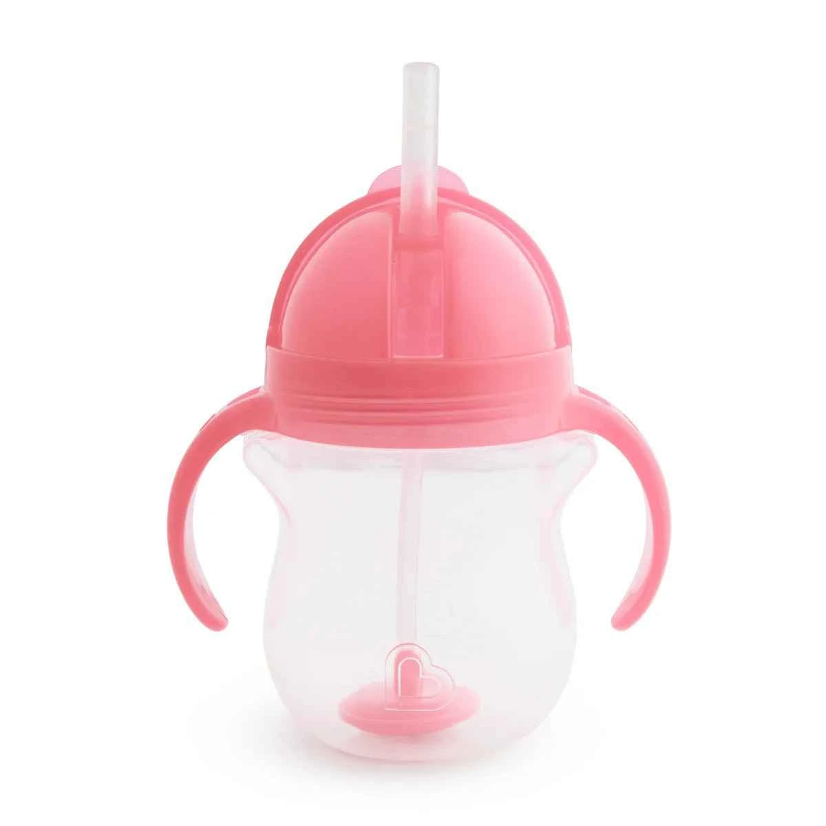 Munchkin Wood Click Lock Weighted Flexi Straw Trainer Cup, Blue, 7 Ounces