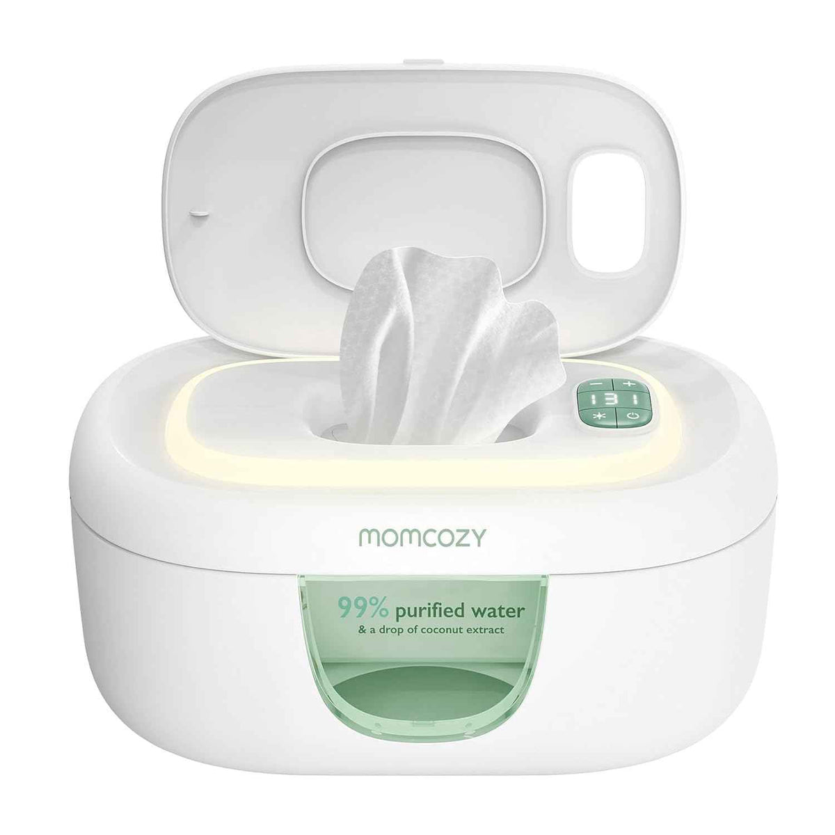 Momcozy Baby Wipe Warmer, Innovative Spring Design,Large Capacity Dispenser | Wipe Warmer with Night Light, Fast and Even Heating.