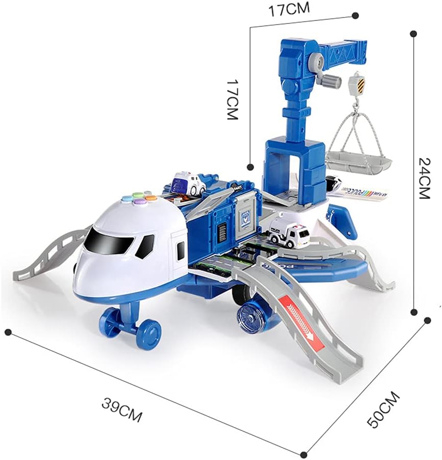 LICHENGTAI Transport Cargo Airplane Car Toy, Carrier Truck Set for Ages 3 and Up, Kids DIY Preschool Gift, Includes 4 Cars, 1 Airplane - Adenzo Comfies