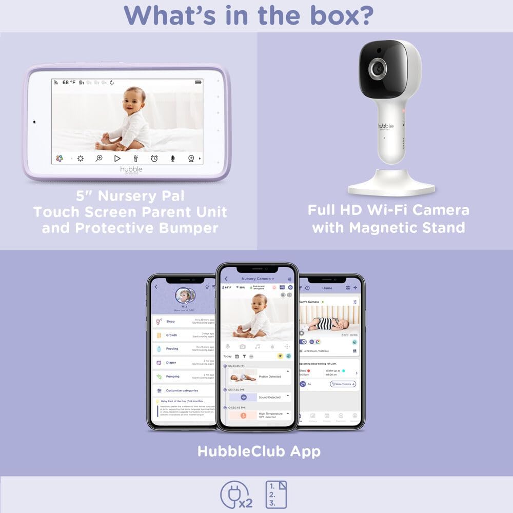 Nursery Pal Cloud Touch Smart Baby Monitor – White (5” HD Touchscreen, Wi-Fi Enabled)