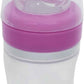 Bottle Bubbles 150 ml with Silicone Spoon for Babies – Soft Squeeze Baby Food Dispenser Easy Feeding Bottle with Spoon – BPA Free – Pink - Adenzo Comfies