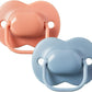 Tommee Tippee Cherry Latex Soother, 6-18 months, Coral and Blue, pack of 2 soothers with 100% natural latex baglet.