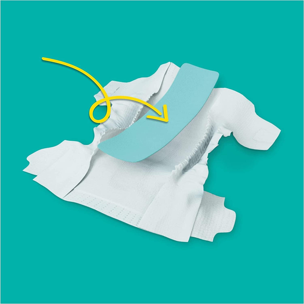 Pampers Baby-Dry Baby Diapers Size 2 3-8 kg 62 count, Up to 12 Hours Dry and Double Barrier Anti-Leak