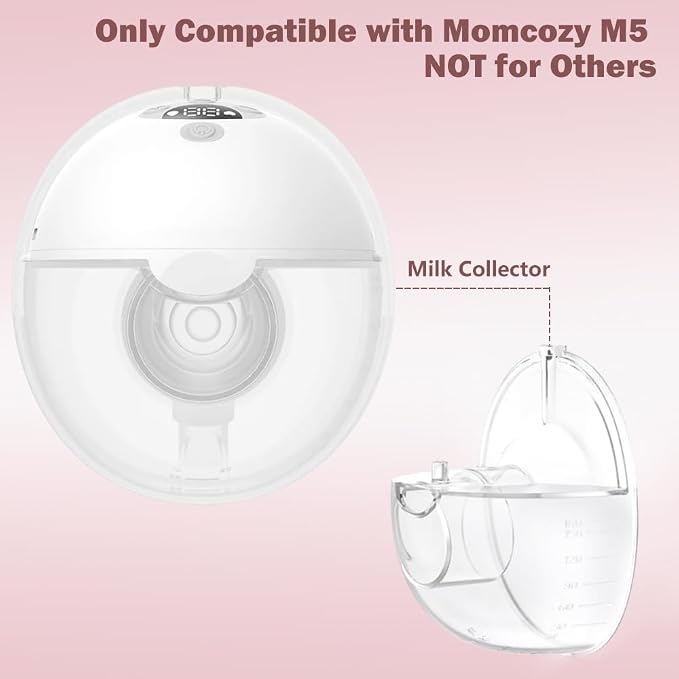 Milk Collector Only Compatible with Momcozy M5 Breast Pump,Only for M5 Breast Pump Replacement Accessories, 1 Pack.