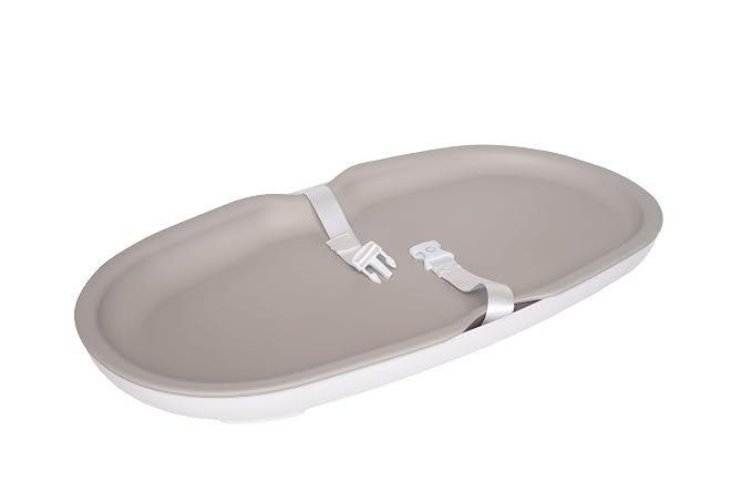 Ubbi Baby Foam Changing Pad, Easy to Clean with Detachable Base, Taupe | Wipeable Waterproof Foam Pad, Safety Strap & Non-Skid Feet, Easy to Clean. - Adenzo Comfies