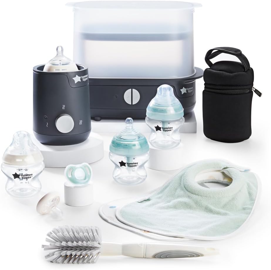 Tommee Tippee Complete Feeding Set with Electric Steam Steriliser- Black.