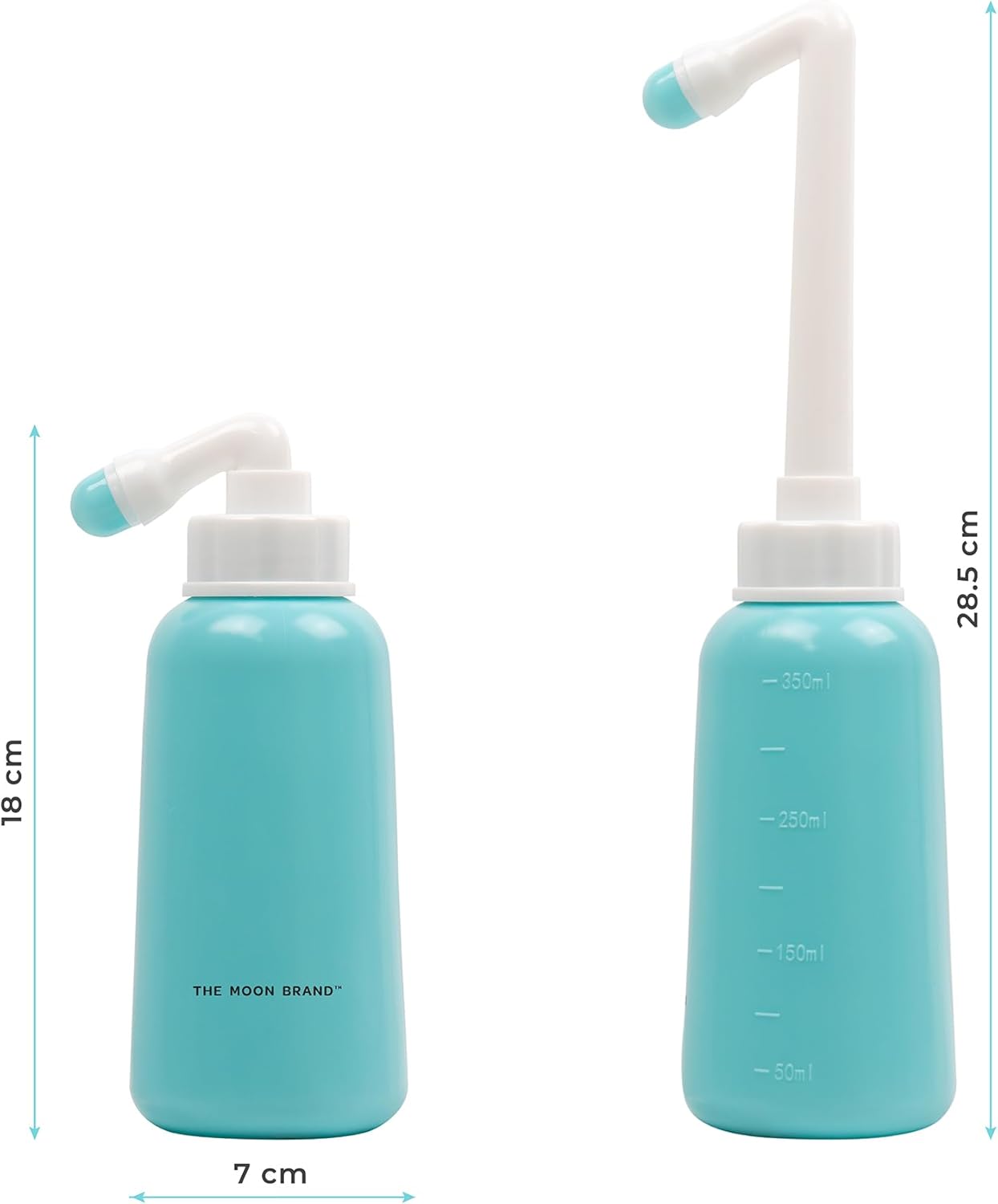 The MOON Brand Perineal Wash Bottle for Postpartum Care – Portable Bidet with Upside - Down Retractable Nozzle for Easy Storage, Leak - Free Gentle Flow – BPA - Free, 350ml, Hygienic & Maternity Essential - Adenzo Comfies