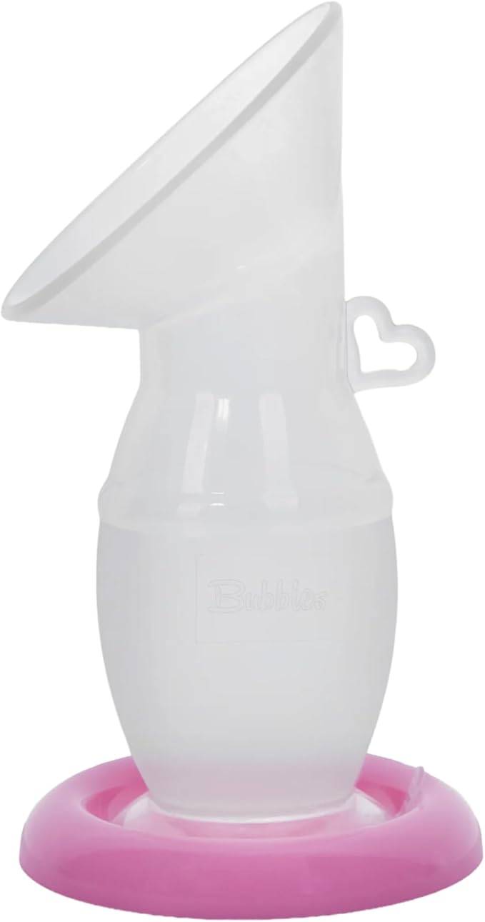 Manual Bubbles Silicone Breast Pump with Suction Base – Soft Food Grade Silicone – Lightweight Milk Collector – Easy to Use & Clean