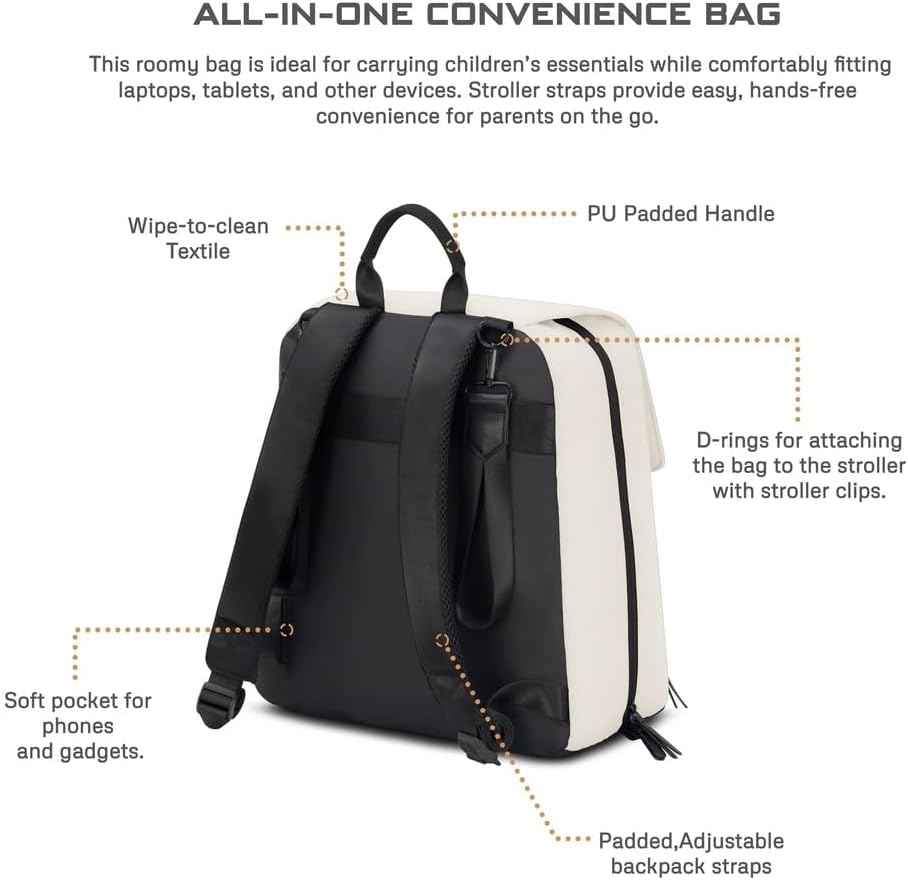 Neobreez ZORI Multifunctional Diaper Nappy Changing Travel Backpack|Water-Resistant Large Capacity |Wet Dry Bag,Organizer Pouches|Trolley Sleeve|Insulated Pockets|Multi-Carry Unisex.