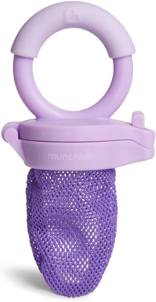 Munchkin Fresh Food Feeder, Fruit Feeder, Pacifier, Teether, Baby Teether, BPA Free Mesh Feeder for Infants, infant/baby, 6 months and above- Assorted