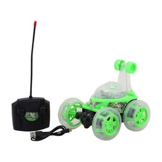 Remote Control Rechargable 360 Degree Twisting Stunt Car with Music & Lights and Charger for Kids - Adenzo Comfies