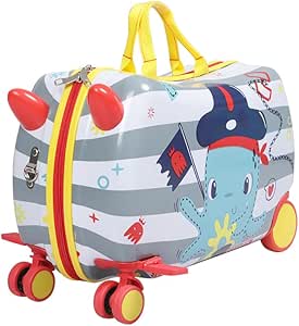 Kids Trolley Case, Ride - On Suitcase 2 in 1 Kid Luggage Organizer Waterproof Carry On Travel Bag Children's Motorcycle Trunk Storage Box - Adenzo Comfies