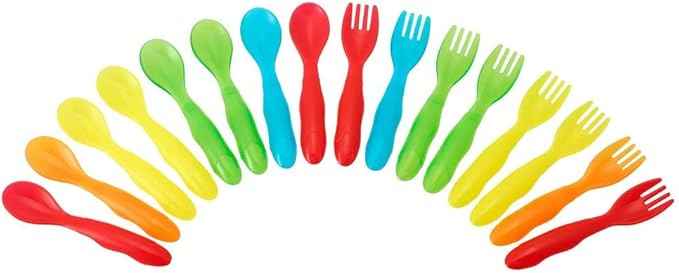 TOMY The First Years Take & Toss Flatware for Kids, 16 Pieces, Multicolor - Adenzo Comfies