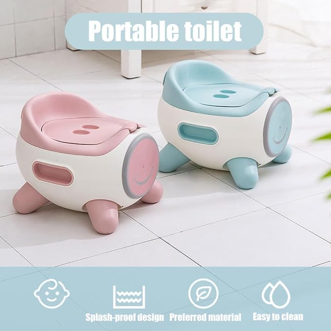 Cute Toddler Potty Potty Portable Potty Training Potty Baby Toilet Seat Baby Potty Training Toilet for Babies Easy to Clean and Assemble (Pink ) - Adenzo Comfies