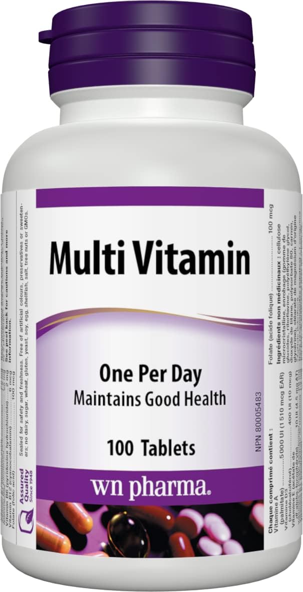 Webber Naturals Pharma Multivitamin, Tablet, 100 Count.