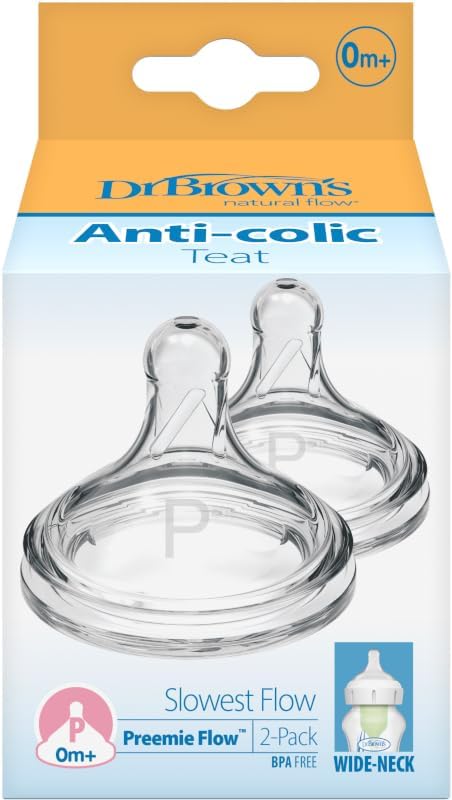 Dr Brown's Options Wide Neck Preemie Teats - 2pk - Adenzo Comfies