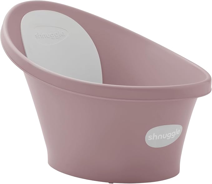 Shnuggle Baby Bath Tub Featuring Ergonomic Bum Bump Support, Soft Foam Backrest and an Integrated Plug-Pink .