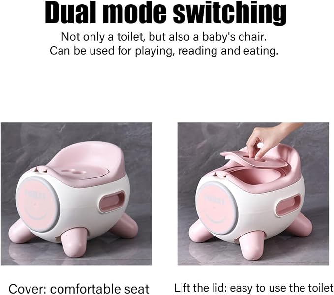 Cute Toddler Potty Potty Portable Potty Training Potty Baby Toilet Seat Baby Potty Training Toilet for Babies Easy to Clean and Assemble (Pink ) - Adenzo Comfies