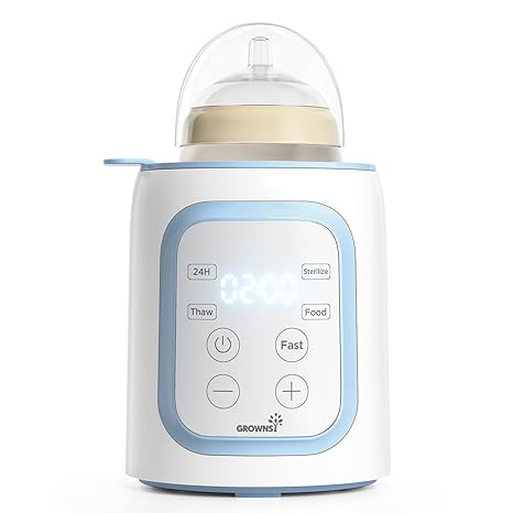 Grownsy Bottle Warmer, 8-in-1 Fast Baby Milk Warmer with Timer for Breastmilk or Formula, Accurate Temperature Control, Multifunctional Baby Bottle Warmers for All Bottles