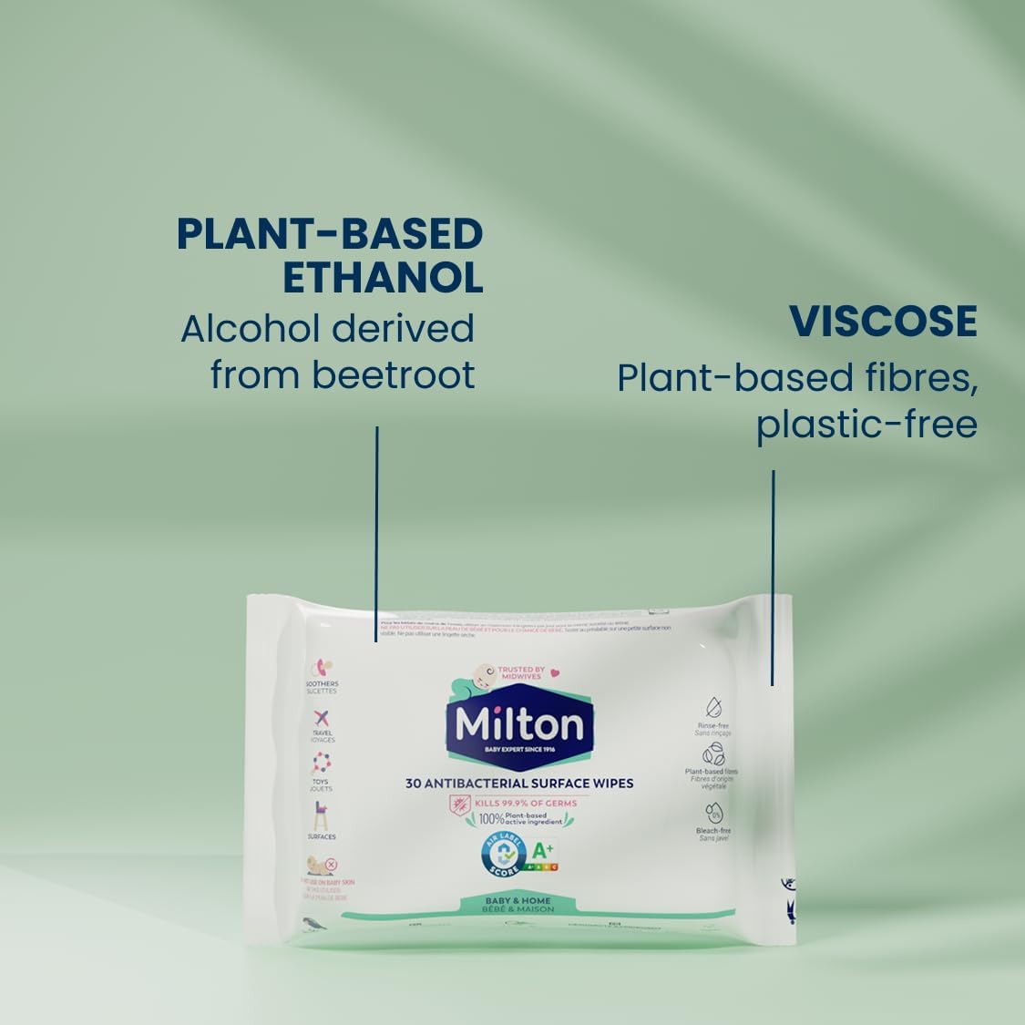 Milton Antibacterial Surface Wipes 30 Wipes - Adenzo Comfies