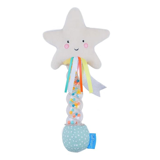 Taf Toys Star Rainstick Rattle, Musical Shake & Rattle Rainmaker Toy, Musical Instrument for Babies and Toddlers for Sensory and Motor Skills Development - Adenzo Comfies