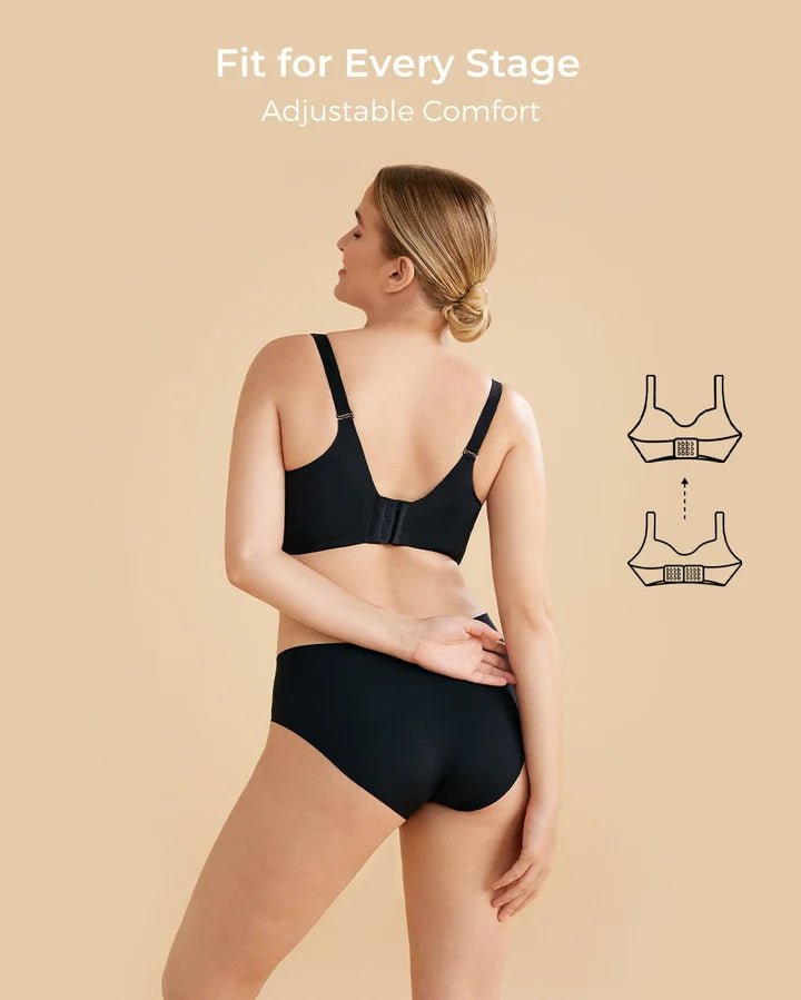 Momcozy Hands Free Pumping & Nursing Bra, Adjustable Cotton Breast Pump Bra | Hands-Free Pump Hold, One-Step Nursing Clasp, Keeps Flanges Secure. - Adenzo Comfies